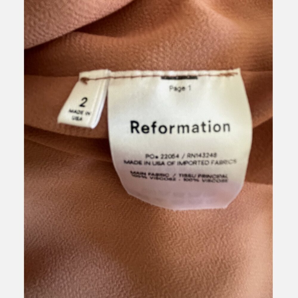 Reformation Emersyn Midi Dress in Praline Size 2 - Picture 10 of 16